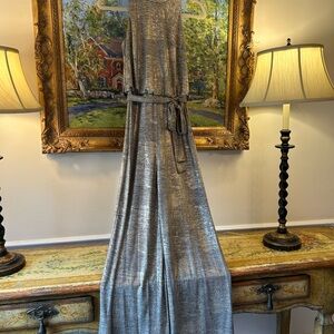 Vince Camuto Gold Sheath Jumpsuit Cowl Neck Sleeveless